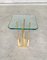 Modernist Patinated Brass & Glass Side Table Model T18 by Peter Ghyczy, 1970s, Image 1
