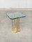 Modernist Patinated Brass & Glass Side Table Model T18 by Peter Ghyczy, 1970s 13