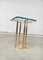 Modernist Patinated Brass & Glass Side Table Model T18 by Peter Ghyczy, 1970s 10