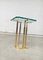 Modernist Patinated Brass & Glass Side Table Model T18 by Peter Ghyczy, 1970s, Image 10