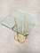 Modernist Patinated Brass & Glass Side Table Model T18 by Peter Ghyczy, 1970s, Image 3