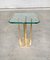 Modernist Patinated Brass & Glass Side Table Model T18 by Peter Ghyczy, 1970s 8