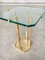 Modernist Patinated Brass & Glass Side Table Model T18 by Peter Ghyczy, 1970s 4