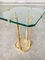 Modernist Patinated Brass & Glass Side Table Model T18 by Peter Ghyczy, 1970s, Image 4