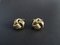 Gold Knot-Shaped Cufflinks, 1960s, Set of 2, Image 1