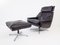 802 Black Leather Lounge Chair & Ottoman by Werner Langenfeld for ESA, 1960s, Set of 2 22
