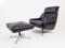 802 Black Leather Lounge Chair & Ottoman by Werner Langenfeld for ESA, 1960s, Set of 2, Image 22