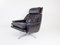 802 Black Leather Lounge Chair & Ottoman by Werner Langenfeld for ESA, 1960s, Set of 2 10