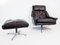 802 Black Leather Lounge Chair & Ottoman by Werner Langenfeld for ESA, 1960s, Set of 2 25