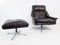 802 Black Leather Lounge Chair & Ottoman by Werner Langenfeld for ESA, 1960s, Set of 2, Image 25