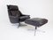 802 Black Leather Lounge Chair & Ottoman by Werner Langenfeld for ESA, 1960s, Set of 2, Image 23