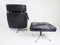 802 Black Leather Lounge Chair & Ottoman by Werner Langenfeld for ESA, 1960s, Set of 2 5