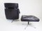 802 Black Leather Lounge Chair & Ottoman by Werner Langenfeld for ESA, 1960s, Set of 2, Image 5