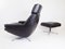 802 Black Leather Lounge Chair & Ottoman by Werner Langenfeld for ESA, 1960s, Set of 2 2