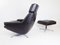 802 Black Leather Lounge Chair & Ottoman by Werner Langenfeld for ESA, 1960s, Set of 2, Image 2