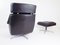 802 Black Leather Lounge Chair & Ottoman by Werner Langenfeld for ESA, 1960s, Set of 2, Image 4