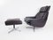 802 Black Leather Lounge Chair & Ottoman by Werner Langenfeld for ESA, 1960s, Set of 2 15