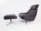 802 Black Leather Lounge Chair & Ottoman by Werner Langenfeld for ESA, 1960s, Set of 2, Image 15