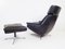 802 Black Leather Lounge Chair & Ottoman by Werner Langenfeld for ESA, 1960s, Set of 2 8