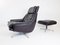 802 Black Leather Lounge Chair & Ottoman by Werner Langenfeld for ESA, 1960s, Set of 2, Image 24