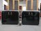 Vintage Wood Black Cloth Sideboards with Marble Top by Guido Faleschini for i 4 Mariani, Set of 2 4