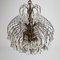 Lámpara de araña Hollywood Regency de cristal y vidrio, años 70, Imagen 3