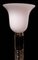 Lámpara de pie tubular de acero cromado con 3 pantallas de vidrio con relieve y pantalla Tulip blanca de vidrio, años 70, Imagen 4