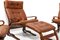 Danish Cognac Leather Skyline Seating by Einar Hove for Hove Møbler, 1970s, Set of 6 4