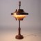 Teak & Enamelled Metal Copper Lamps, Set of 2 3