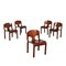 Veneered Wood Chairs, 1980s, Set of 5 1