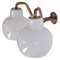 Danish Modern Double Wall Lamp in Brass and Opal Glass by Vilhelm Lauritzen 1