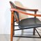 Italian Mahogany & Leather Dining Chairs, 1960s, Set of 4, Image 4