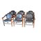 Italian Mahogany & Leather Dining Chairs, 1960s, Set of 4 2