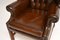Antique Georgian Style Leather Wing Back Armchair, Image 6