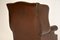 Antique Georgian Style Leather Wing Back Armchair, Image 10