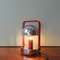 Spanish Red Chrome Table Lamp, 1970s, Image 2