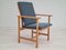 Danish Fabric & Oak Armchair by Børge Mogensen for Fredericia Stolefabrik, 1970s, Image 1