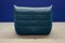 Vintage Navy Blue Microfiber Togo Lounge Chair & Pouf Set by Michel Ducaroy for Ligne Roset, 1973, Set of 2 5