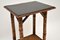 Antique Victorian Bamboo Leather Top Side Table 6