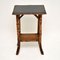 Antique Victorian Bamboo Leather Top Side Table, Image 2