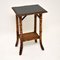 Antique Victorian Bamboo Leather Top Side Table 1