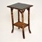 Antique Victorian Bamboo Leather Top Side Table, Image 3