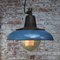 Lampada da soffitto Mid-Century industriale in ghisa e smaltata blu, Immagine 4