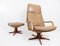 Cognac Leather Lounge Chair & Ottoman from Berg Furniture, 1970s, Set of 2 2