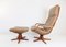 Cognac Leather Lounge Chair & Ottoman from Berg Furniture, 1970s, Set of 2 12