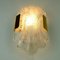Mid-Century Ice Glass & Brass Shell-Shaped Sconce, 1970s 3