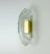 Mid-Century Ice Glass & Brass Shell-Shaped Sconce, 1970s, Image 4