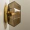 Geometric Smoked Glass and Brass Flush Mount / Wall Light from Limburg 7