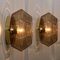 Geometric Smoked Glass and Brass Flush Mount / Wall Light from Limburg, Image 9