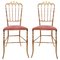 Italian Brass Chairs from Chiavari Upholstered in Pink Velvet, Set of 2 1